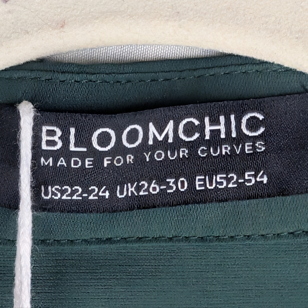 BloomChic Forest Green Button-Up Shirt, 22/24 (3X) - Picture 6 of 12